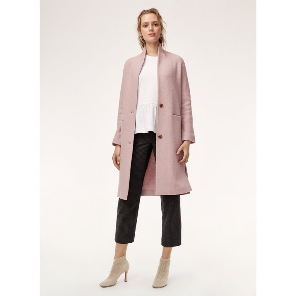 Aritzia, Wilfred Dujardin 100% Merino Wool coat, XS, dust rose light pink